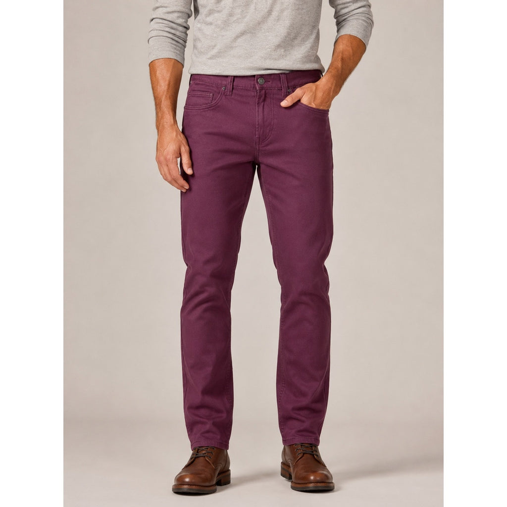 Buffalo David Bitton Six Straight Fit Burgundy Stretch Denim Jeans — 32x32
