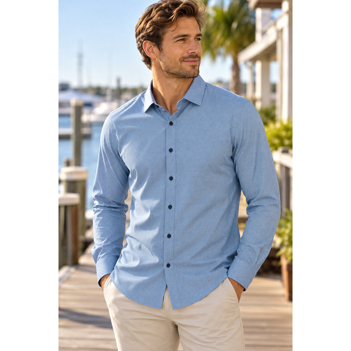Mizzen+Main Lightweight Leeward Performance Trim Long Sleeve Button Down Shirt — Size XL // Preowned