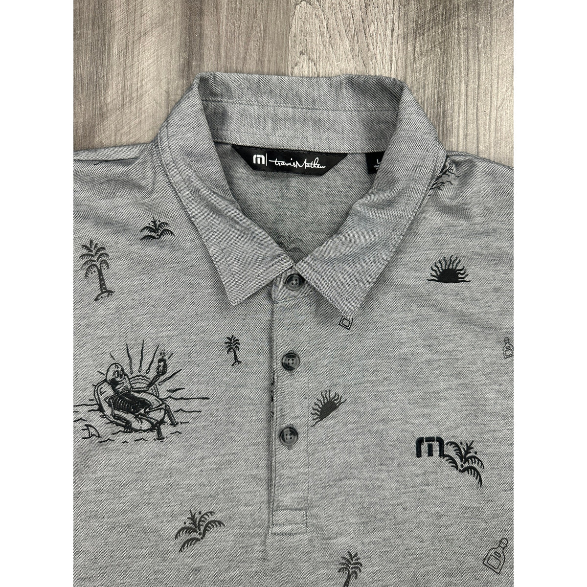 Travis Mathew Ice Breaker Skeleton Vacation Golf Polo — Size Large // Preowned