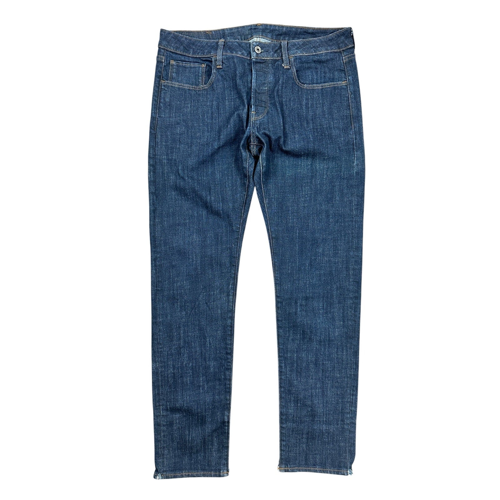 G-Star Raw 3301 Straight Tapered Dark Indigo Rinse Jeans — 35x32
