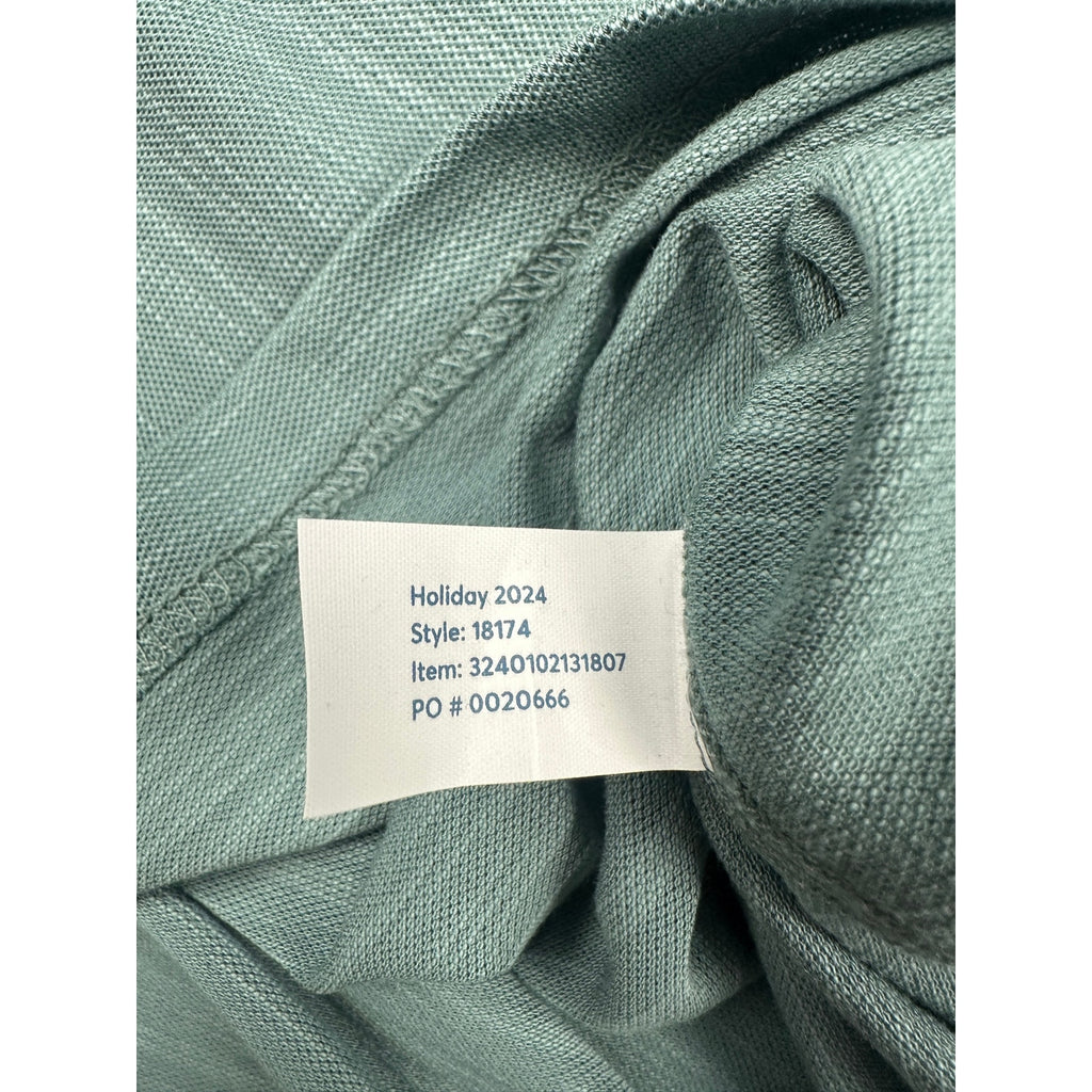 Marine Layer Midweight Crew Long Sleeve The Air Tee in North Atlantic Green — Size Larger (L/XL)