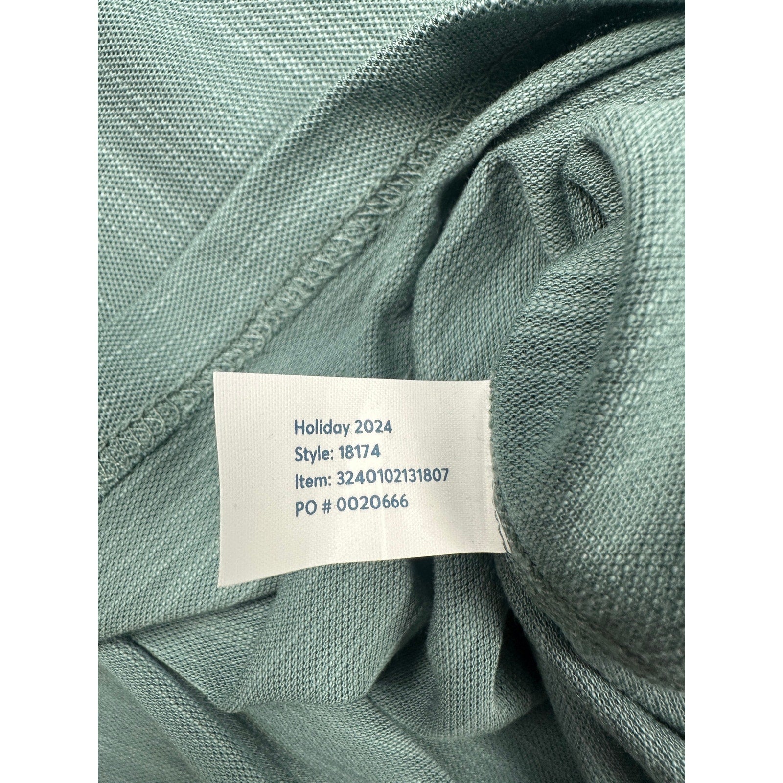 Marine Layer Midweight Crew Long Sleeve The Air Tee in North Atlantic Green — Size Larger (L/XL)