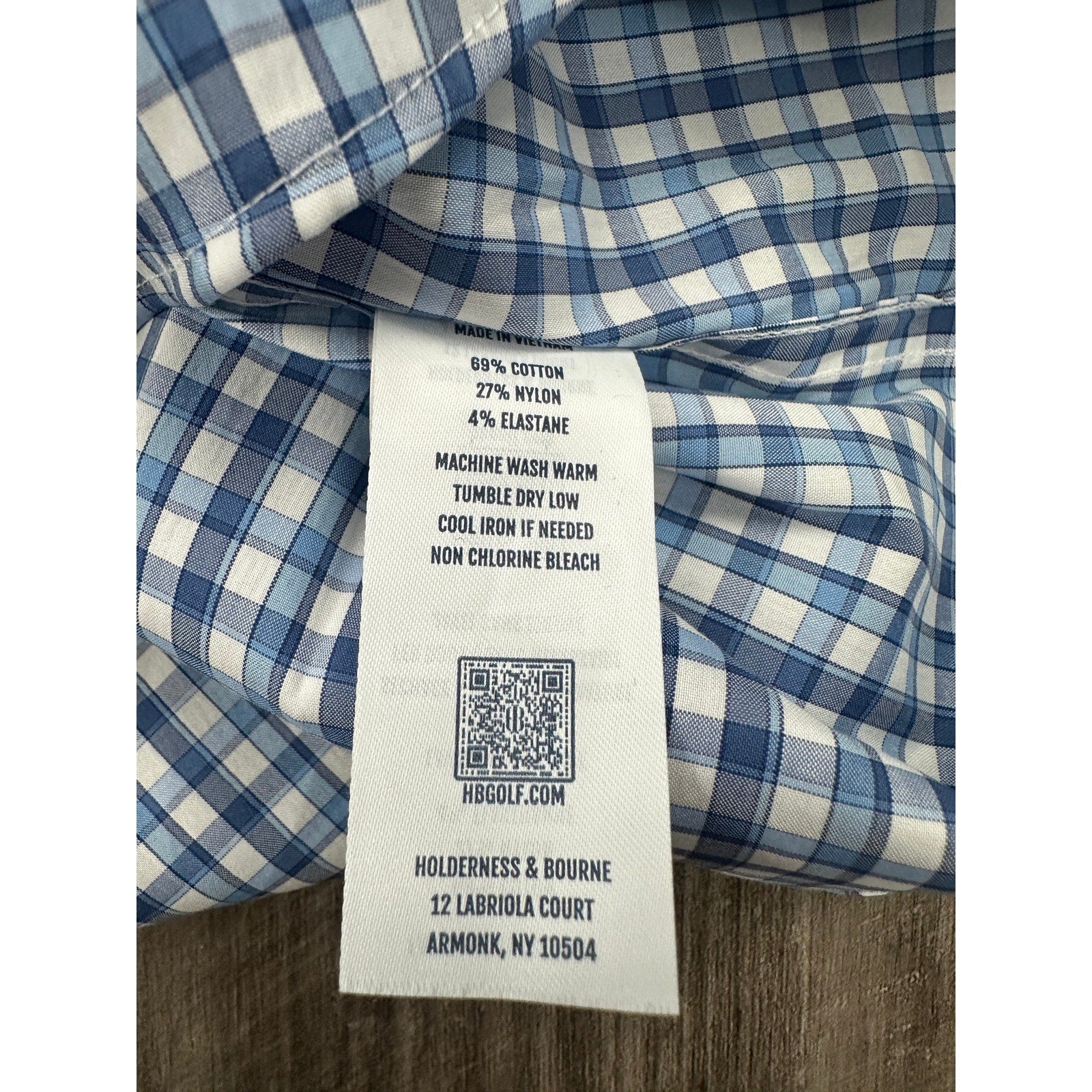 Holderness & Bourne The Flynn Signature Fit Plaid Long Sleeve Shirt in Bedford Blue — Size Large
