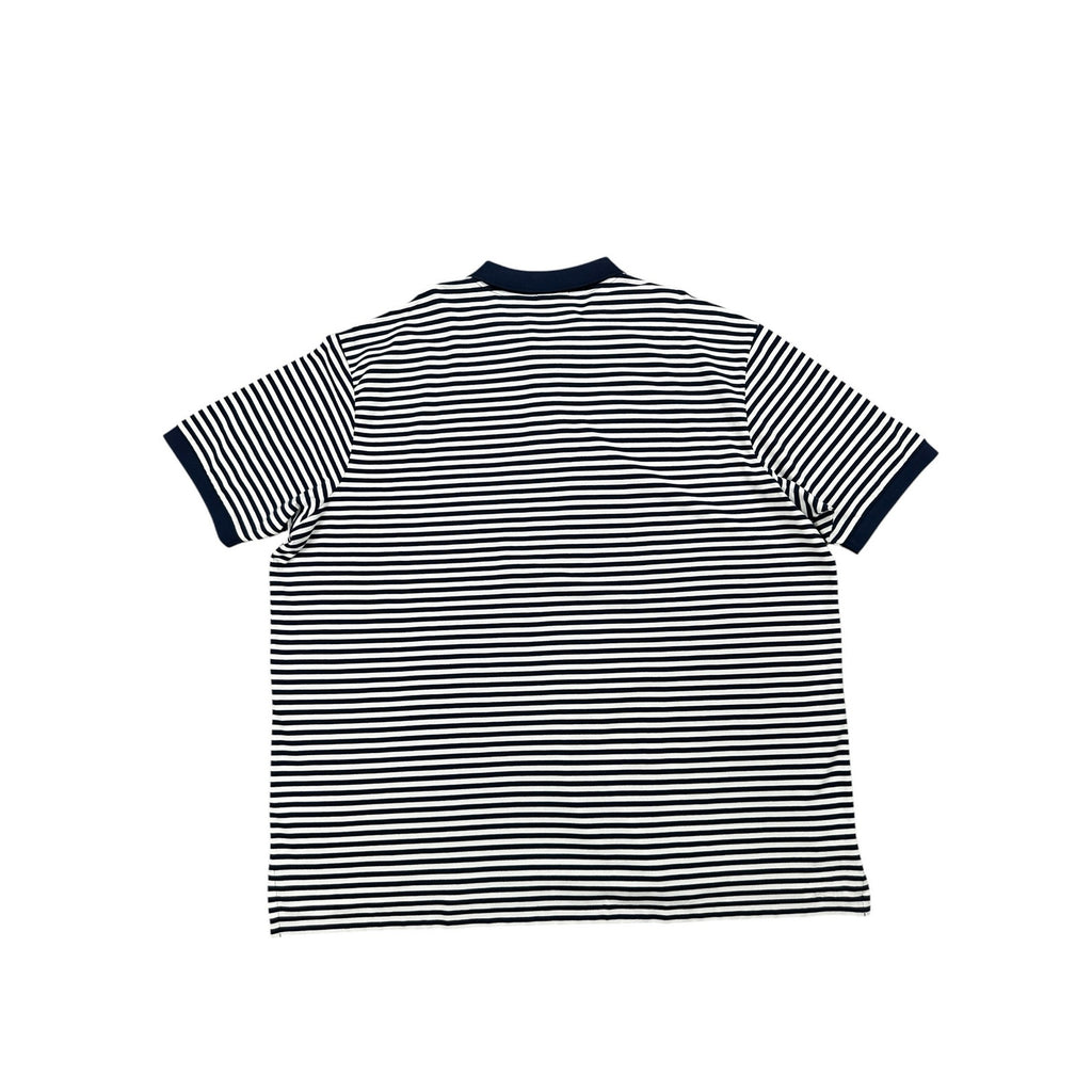 Polo Ralph Lauren Classic Fit Striped Mesh Polo Navy White — 5XB