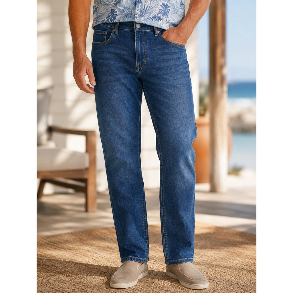Tommy Bahama Boracay Classic Straight Leg Jean in Medium Indigo Wash — Size 42x30