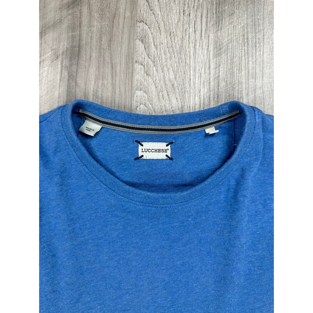 Lucchese Soft Knit Crew Neck Tee Peruvian Cotton in Blue — Size Large // Preowned