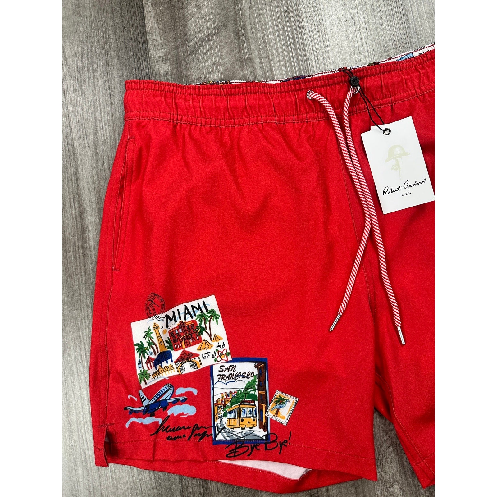 Robert Graham Traveling Swim Trunks Around the World — Size Large