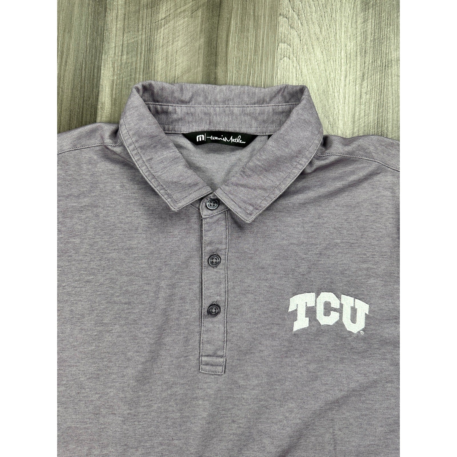 Travis Mathew TCU Texas Christian University Horned Frogs Oceanside Golf Polo in Purple — Size Large // Preowned