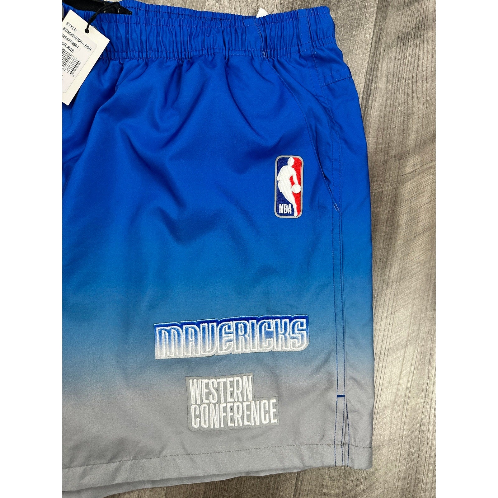 Pro Standard Dallas Mavericks Mesh Lined Swim Trunks in Blue Gray — Size 3XL