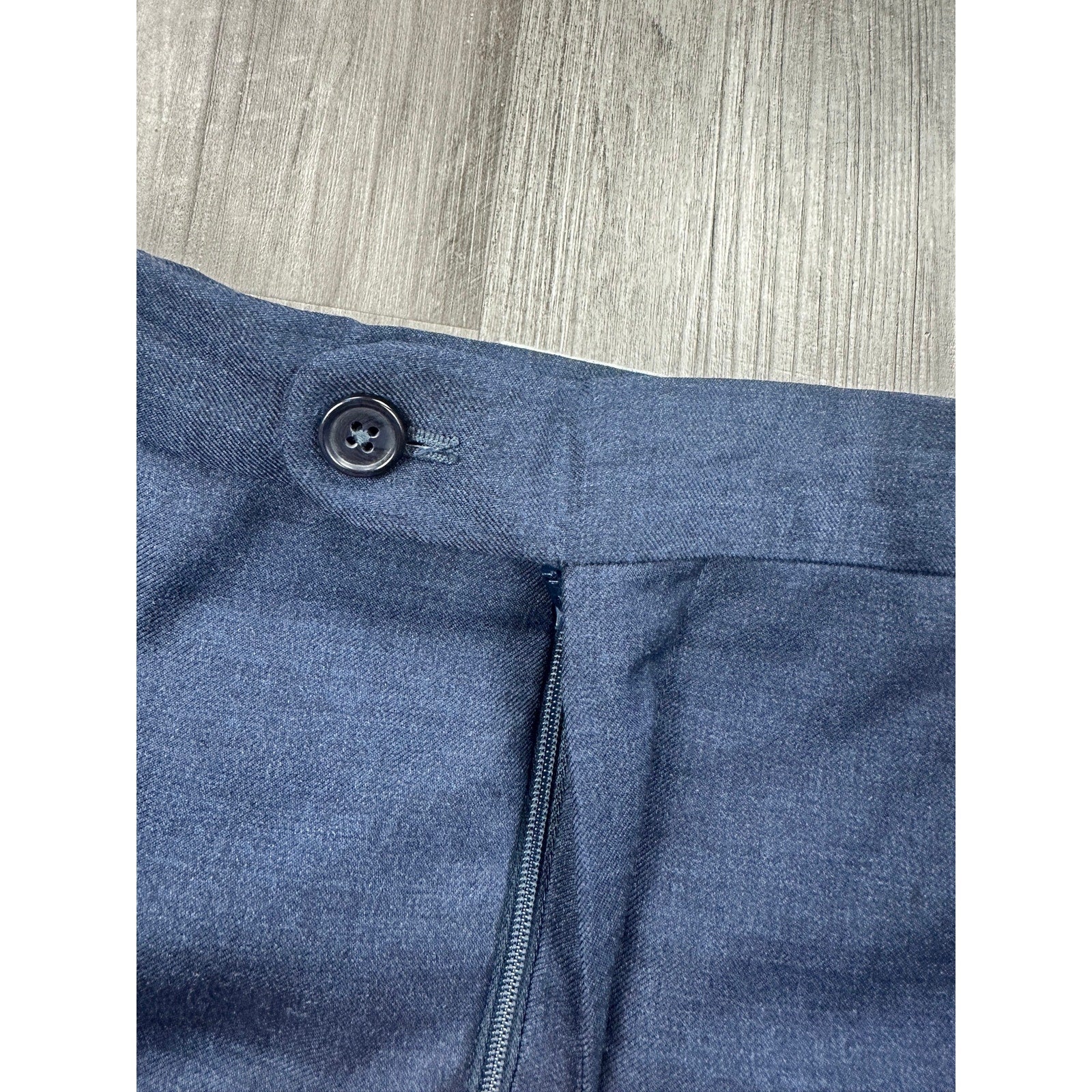 Santorelli Platinum Loro Piana New Zealand Wool Stretch Pants in Navy — Size 38 // Preowned