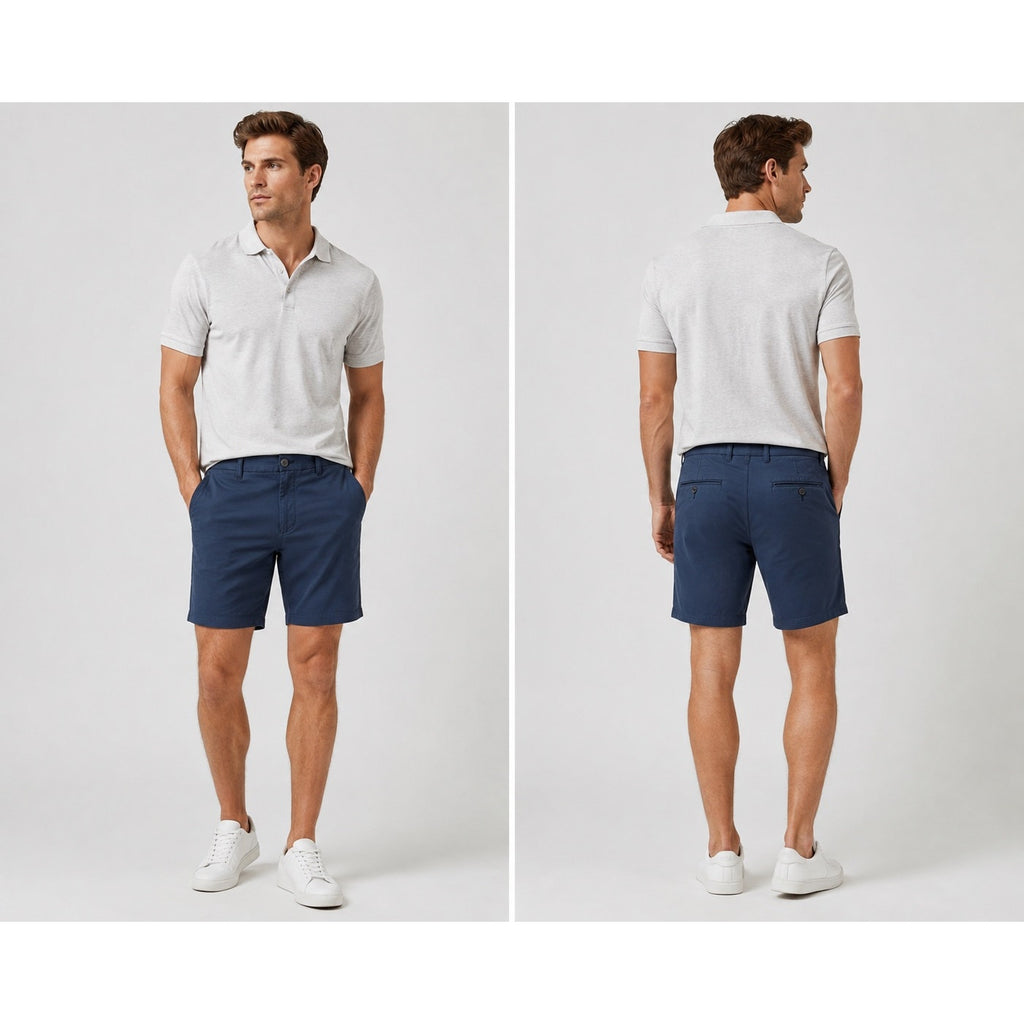 Robert Barakett Ernie Knit Chino Motion Shorts in Navy — Size 38