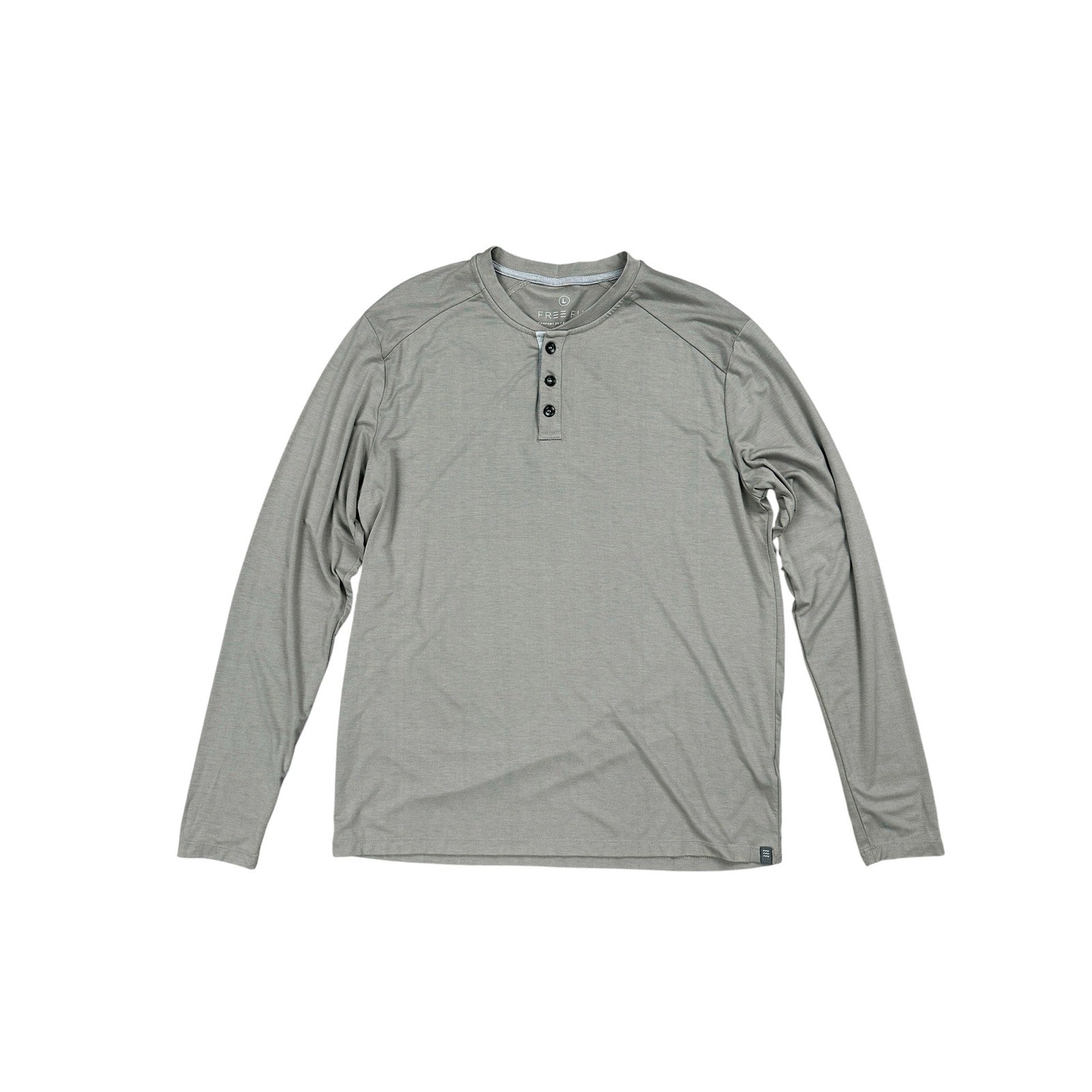 Free Fly Bamboo Flex Long Sleeve Henley in Gray — Size Large // Preowned