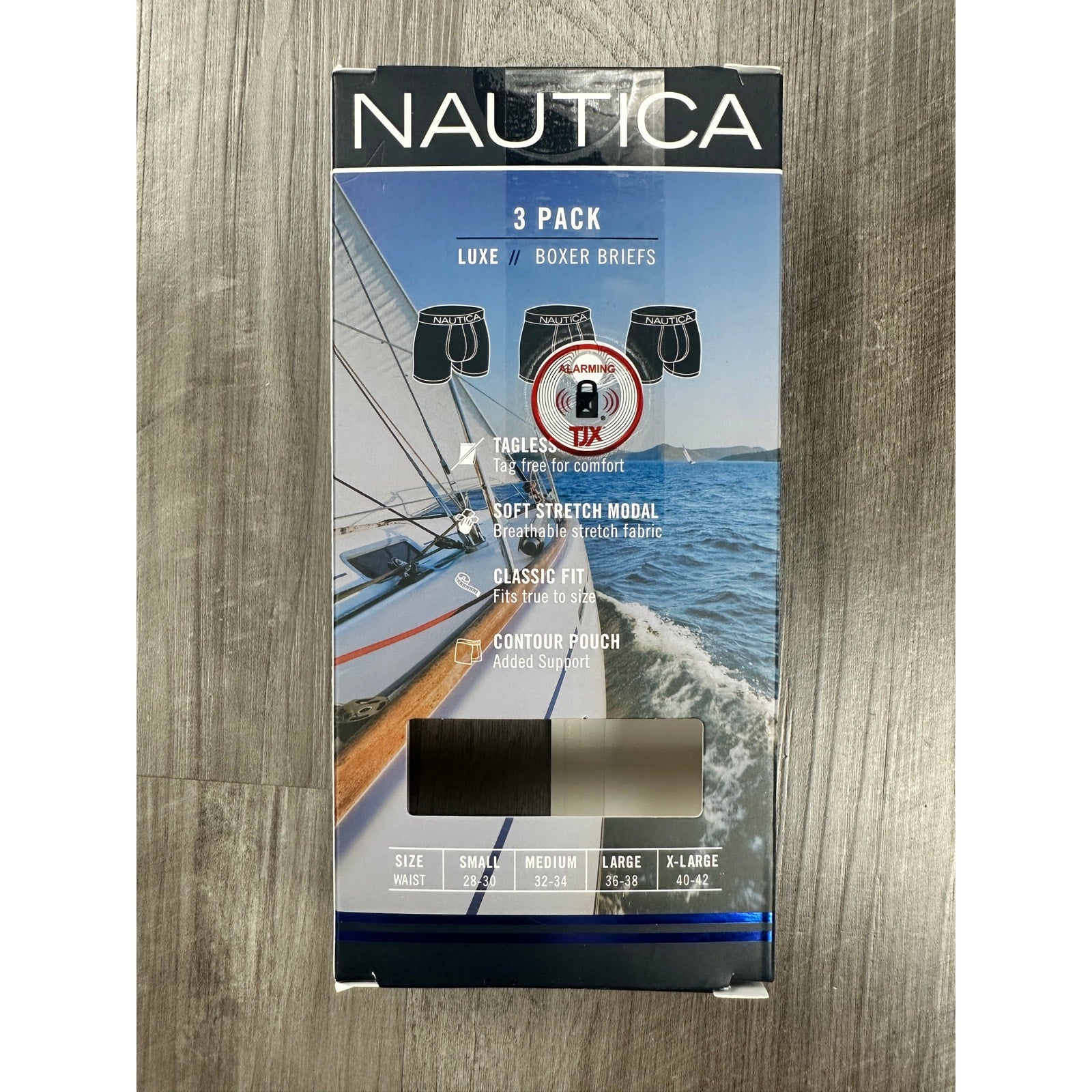 Nautica Lux 5-Inch Inseam Soft Stretch Modal Boxer Briefs 3-Pack — Size Small