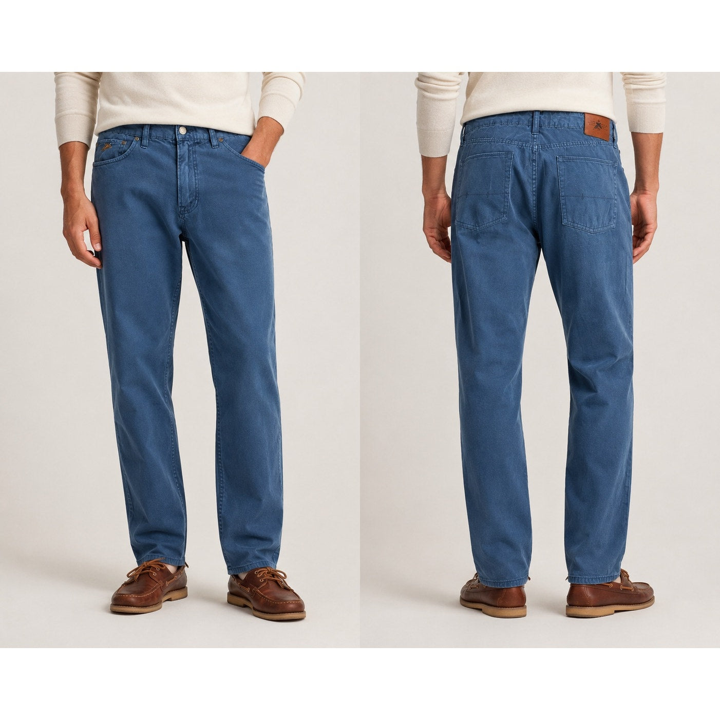 Polo Ralph Lauren Vintage Flying Pheasant Motif Embroidered Pocket Chino Pants in Navy — Size 36x32 // Preowned