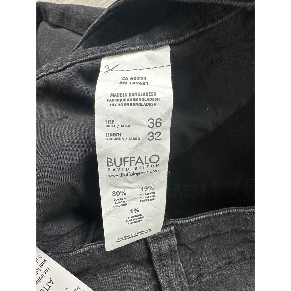 Buffalo David Bitton Ash Slim Stretch Jean in Black Sanded — Size 36x32