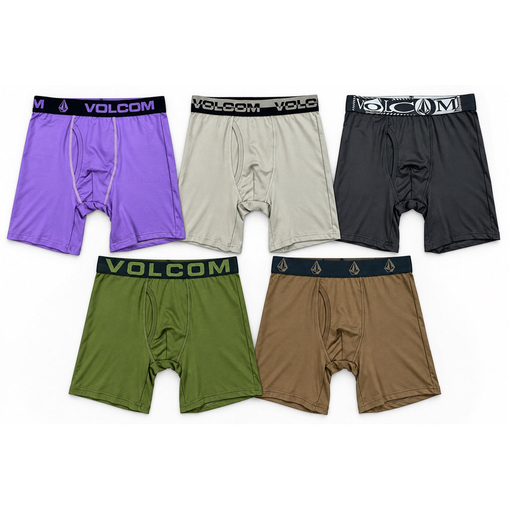 Volcom Performance Fly Front Longer Leg 7.5" Boxer Briefs - 5 Pack — Size Small