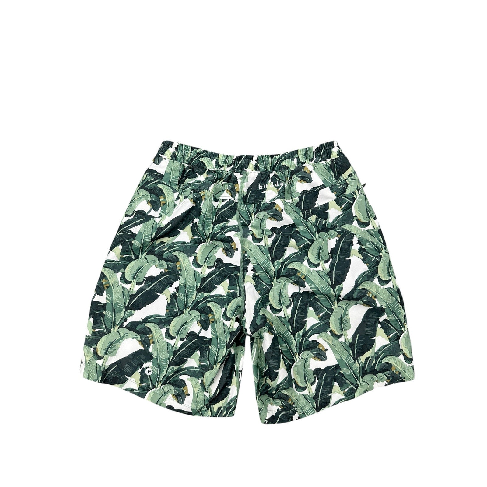 Birddogs Tropical Lined Gym Training Shorts in Greens, Tan and White — Size Large Extended // Preowned