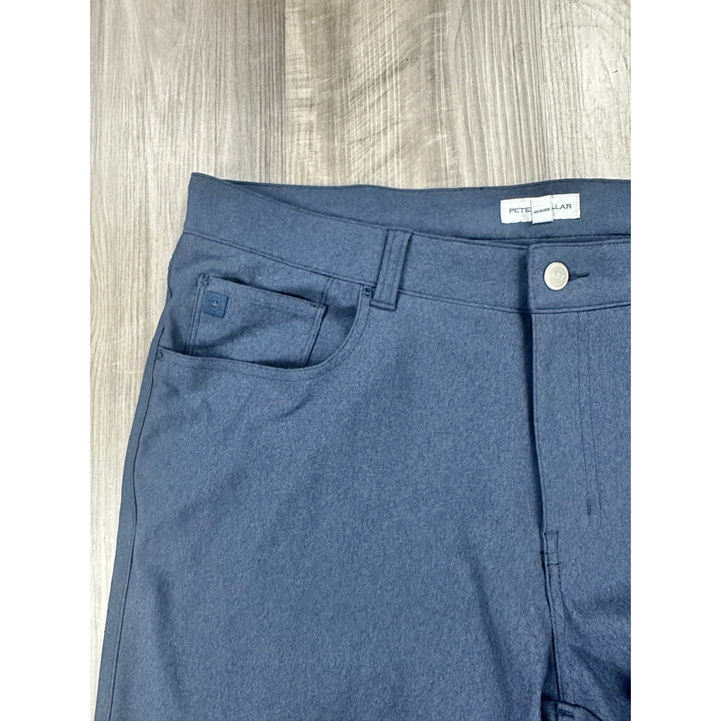 Peter Millar Brevard Performance Flannel Five-Pocket Pants in Navy — Size 35x32 // Preowned