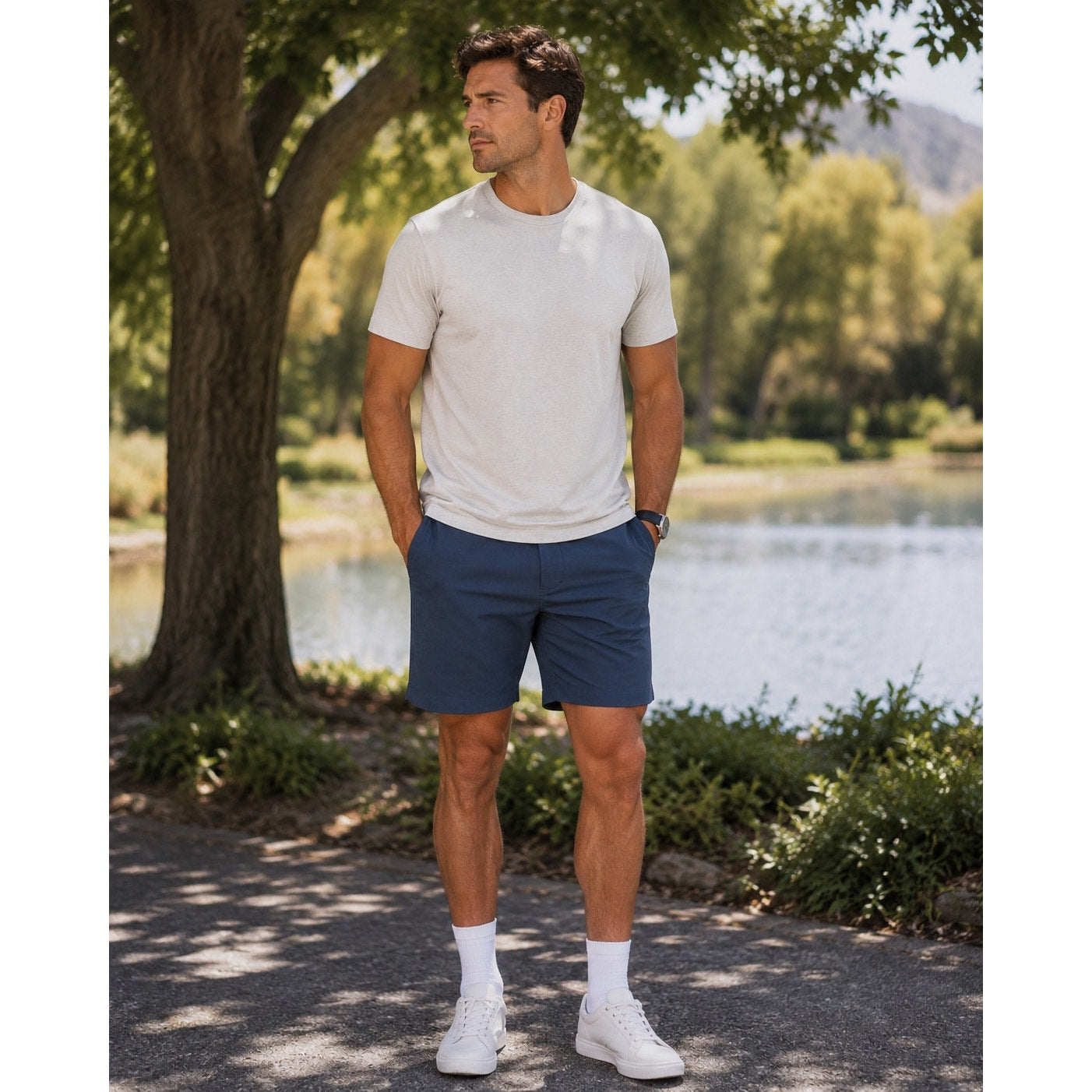 Lululemon ABC Warpstreme Classic Fit 7" Shorts in True Navy — Size 34 // Preowned