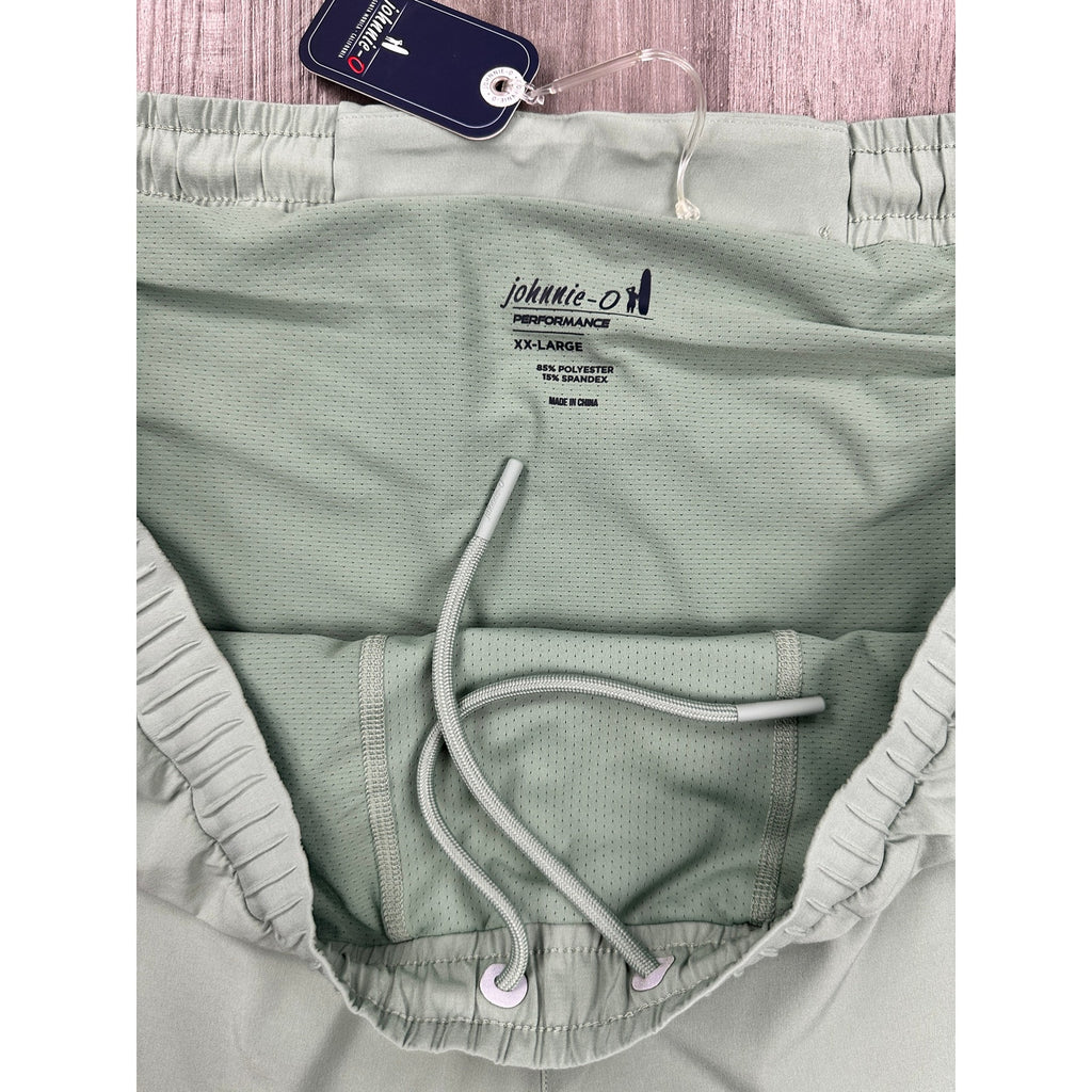 Johnnie-O Strides Lightweight Workout Shorts in Strides Green — Size 2XL