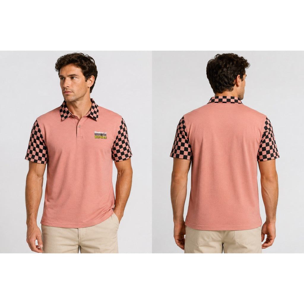 Birds of Condor Weekend at Birdies Fine Pique Polo in Old Rose — Size Large // Preowned