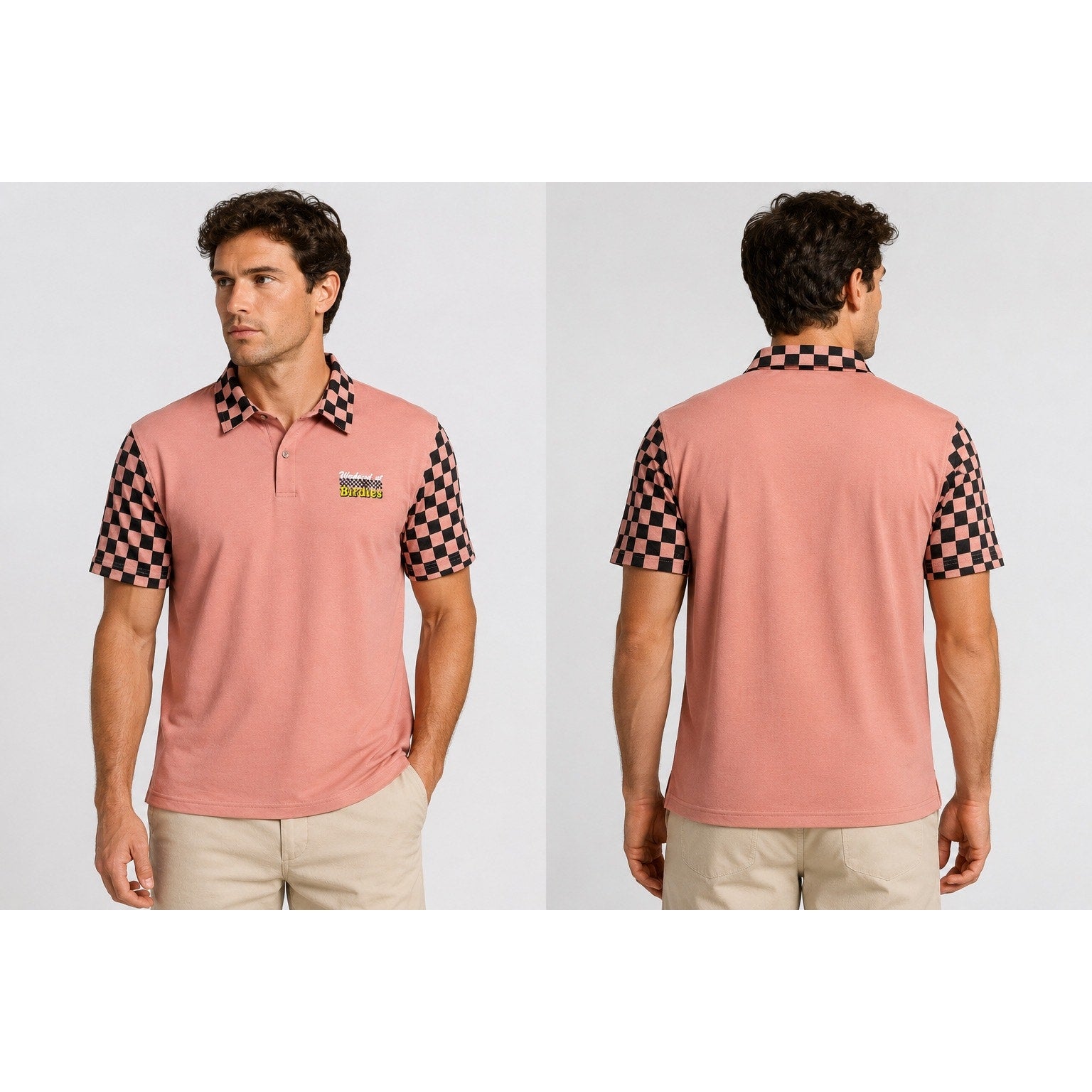 Birds of Condor Weekend at Birdies Fine Pique Polo in Old Rose — Size Large // Preowned