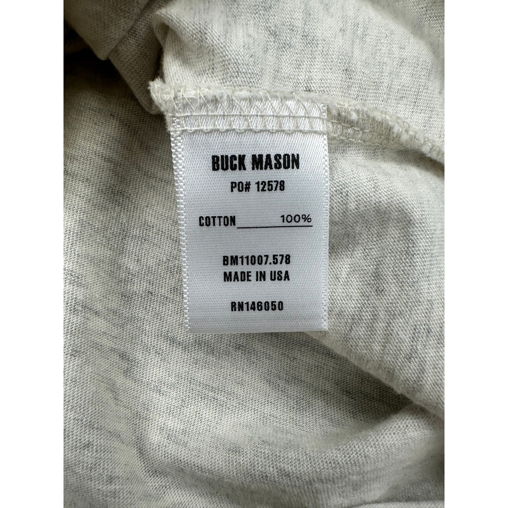 Buck Mason Pima Curved Hem Tee in Heather Oatmeal — Size Small