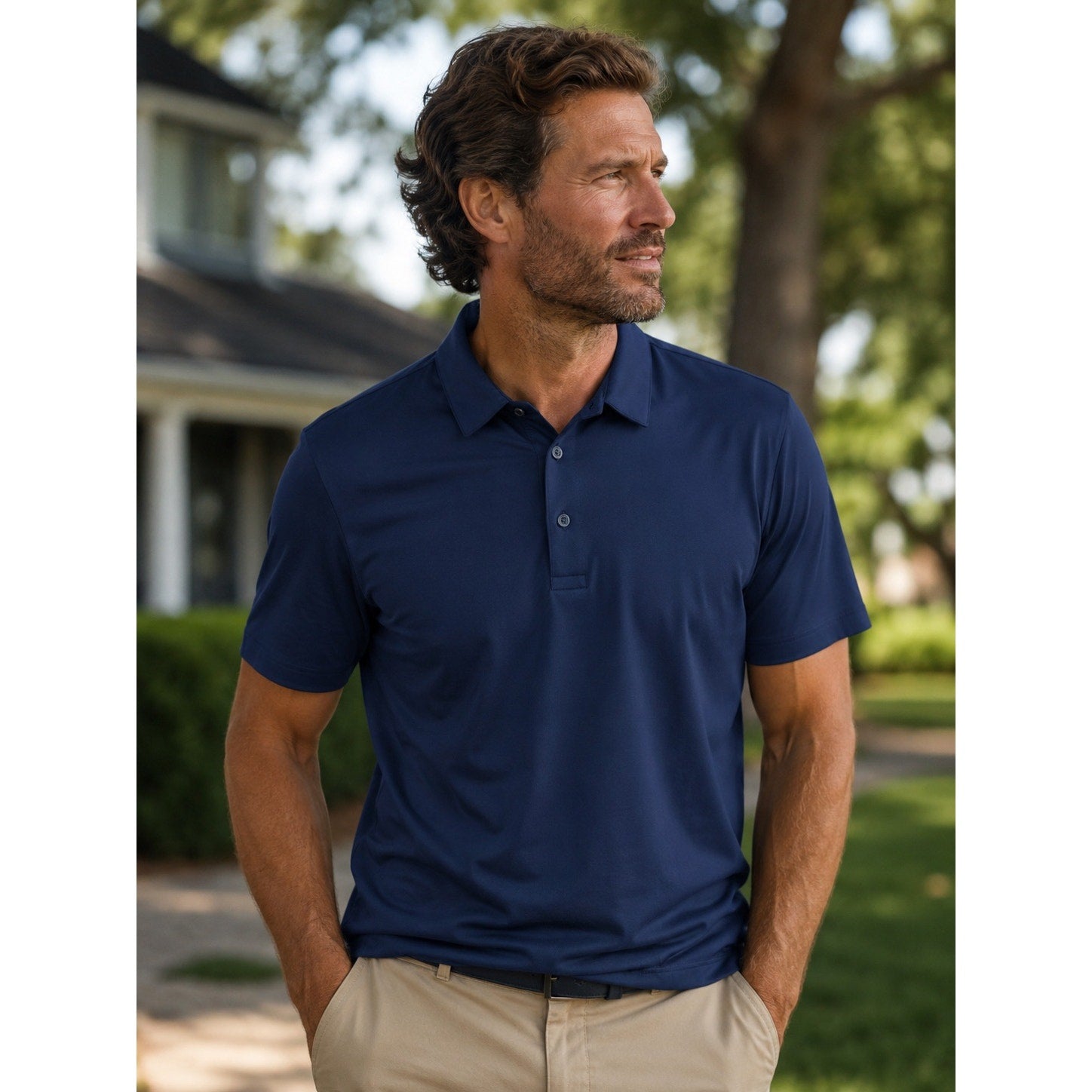 Mizzen+Main Phil Mickelson Performance Golf Polo in Navy — Size Small // Preowned