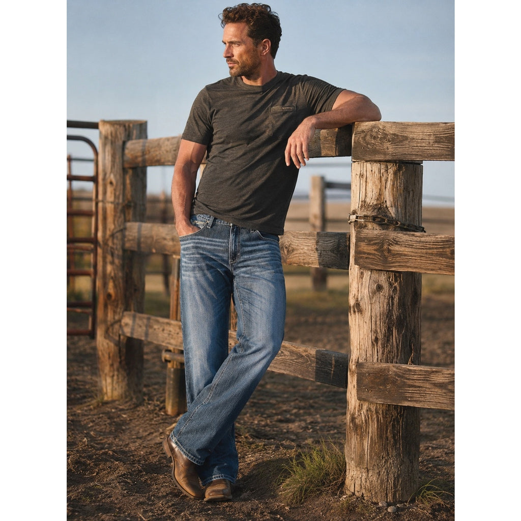 Ariat Ledge M4 Low Rise Bootcut Jeans in Blue — Size 44x32 // Preowned