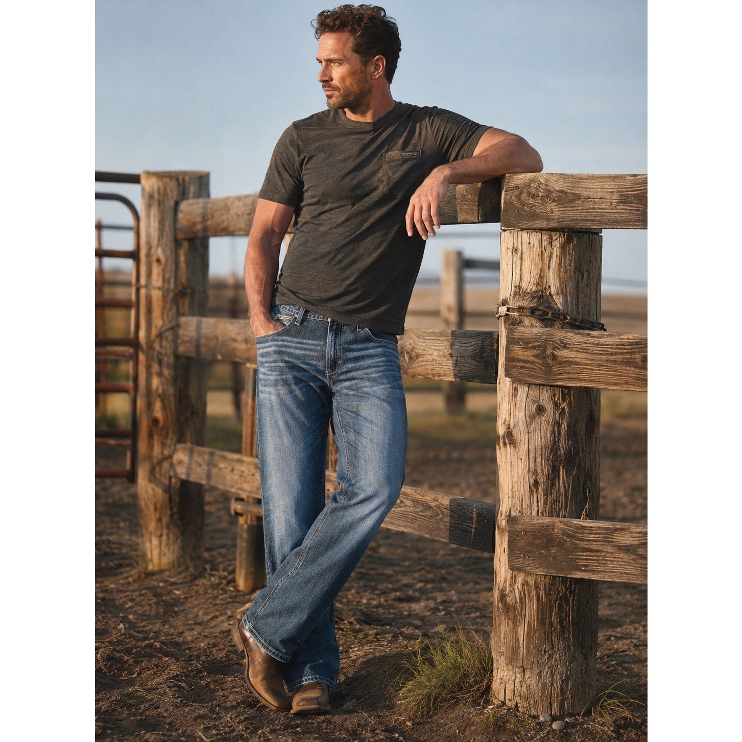 Ariat Ledge M4 Low Rise Bootcut Jeans in Blue — Size 44x32 // Preowned
