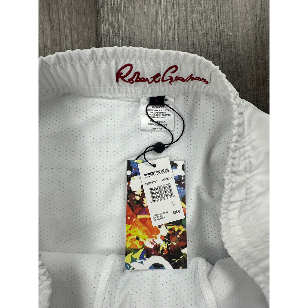 Robert Graham Tropical Palms Swim Trunks Riviera — Size Large