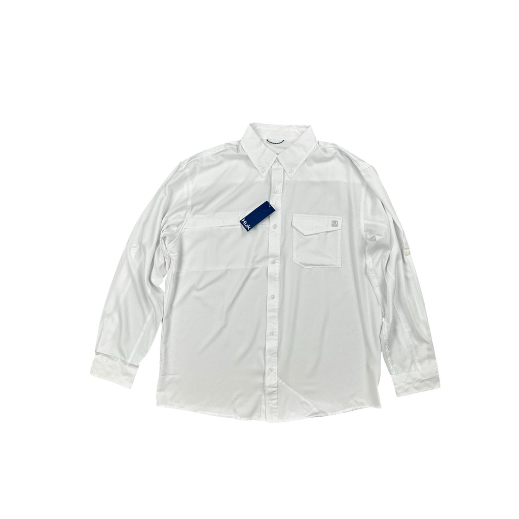 HUK Tide Point Long Sleeve Button Down — Size Large