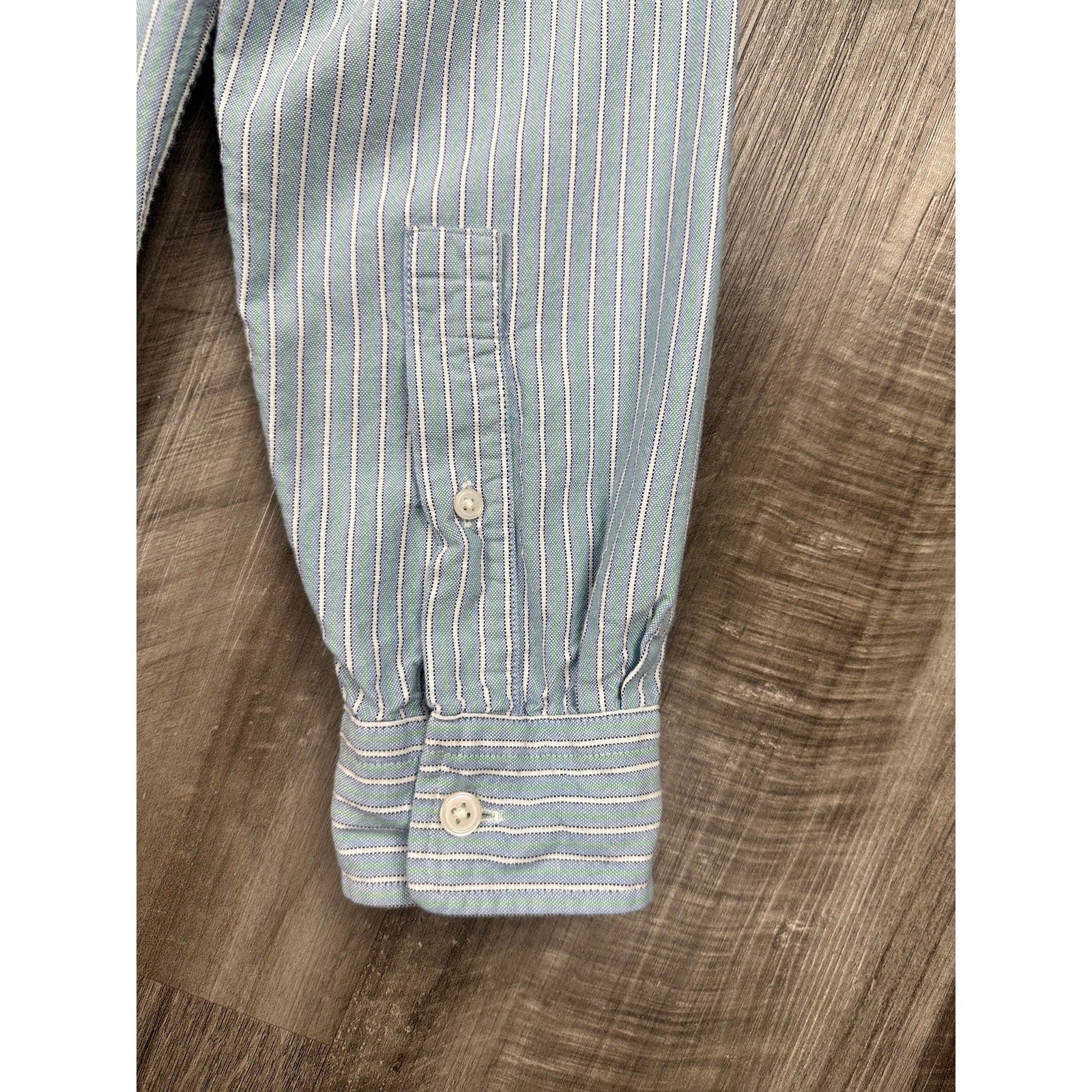 JW Anderson x UNIQLO Striped Oxford Oversized Long Sleeve Shirt in Blue, Green, White — Size XS // Preowned
