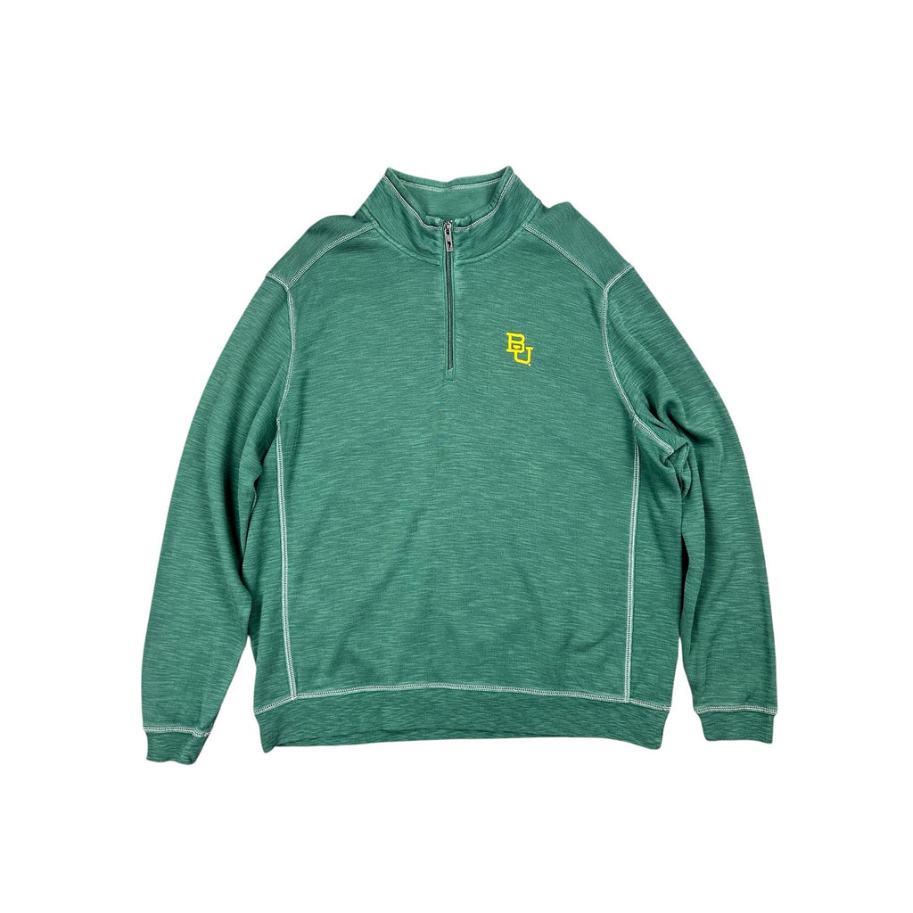 Tommy Bahama Baylor Bears Tobago Bay Half Zip Pullover in Green — Size 2XL // Preowned