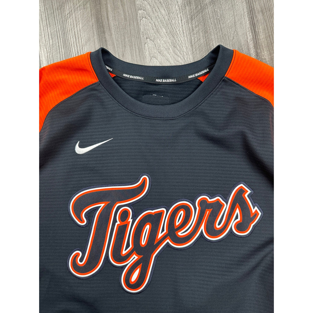 Nike Detroit Tigers Dri-FIT Therma Lined Long Sleeve Pullover in Orange Black — Size XL // Preowned