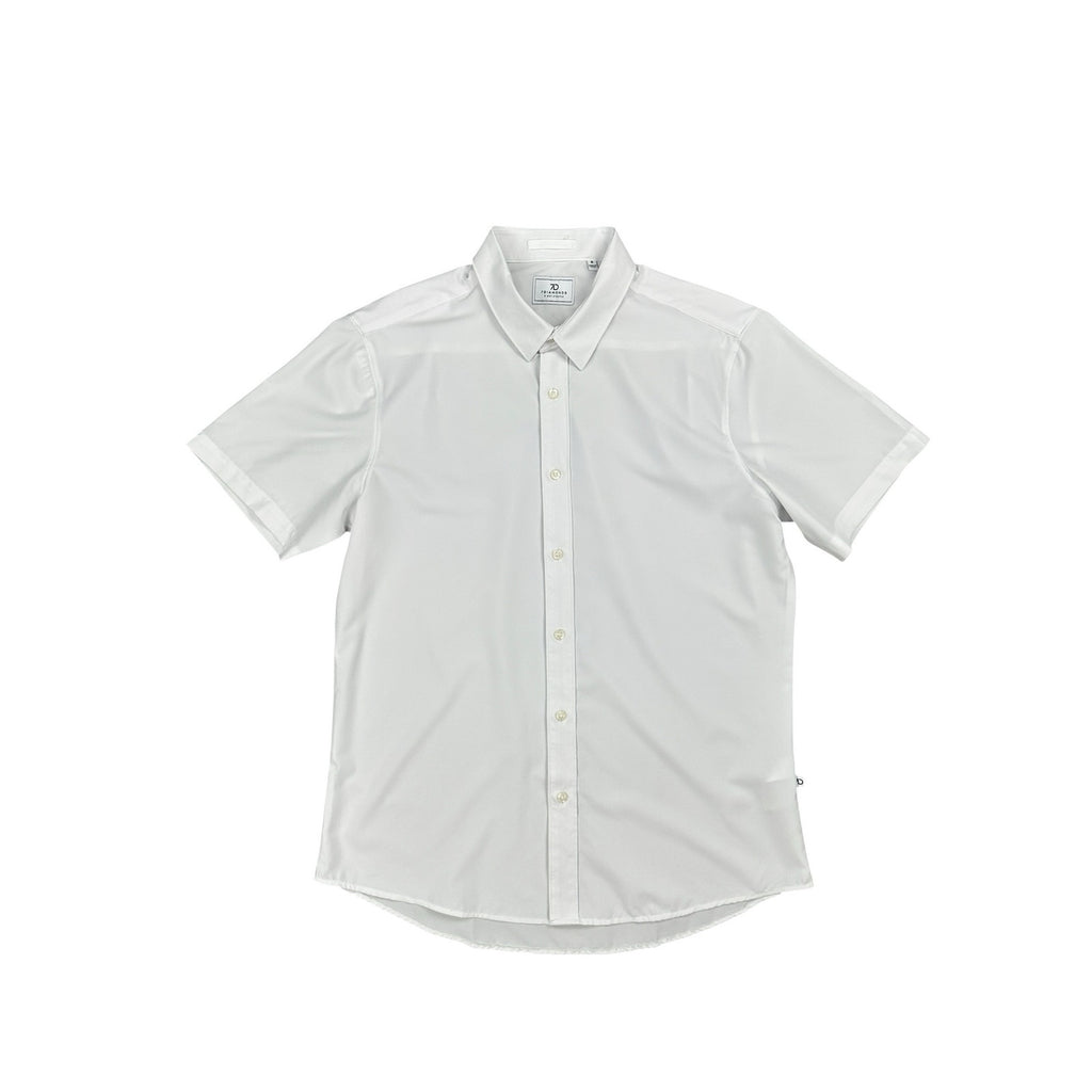 7 Diamonds Siena 4 Way Stretch Woven Short Sleeve Shirt in White — Size Medium