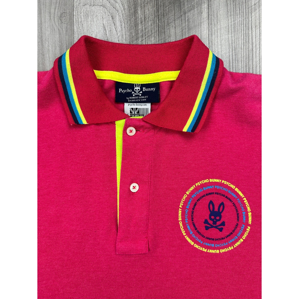Psycho Bunny Back Graphic Pique Pima Cotton Polo in Pink — Size 6 (US Large) // Preowned