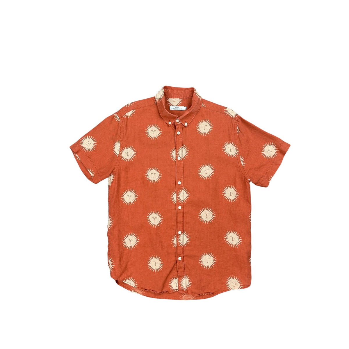 OLOW x Isabelle Vandeplassche Linen Sun Short Sleeve Button Down Shirt — Size Medium // Preowned