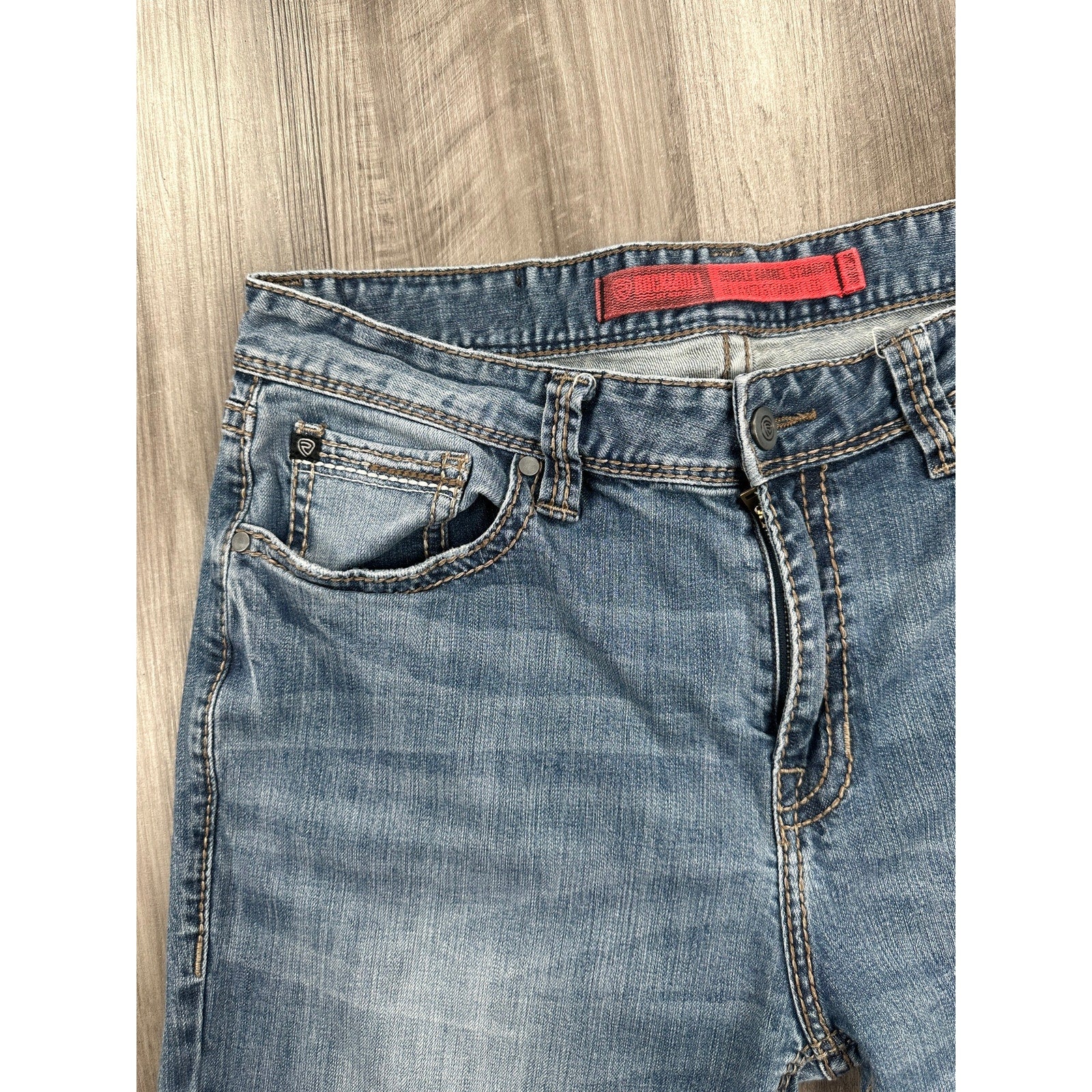 Rock & Roll Denim Double Barrel Relaxed Straight Leg Jean in Blue — Size 36x34 // Preowned