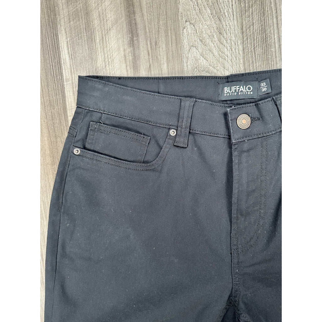 Buffalo David Bitton Straight Six Black Chino Jeans — Size 33x30