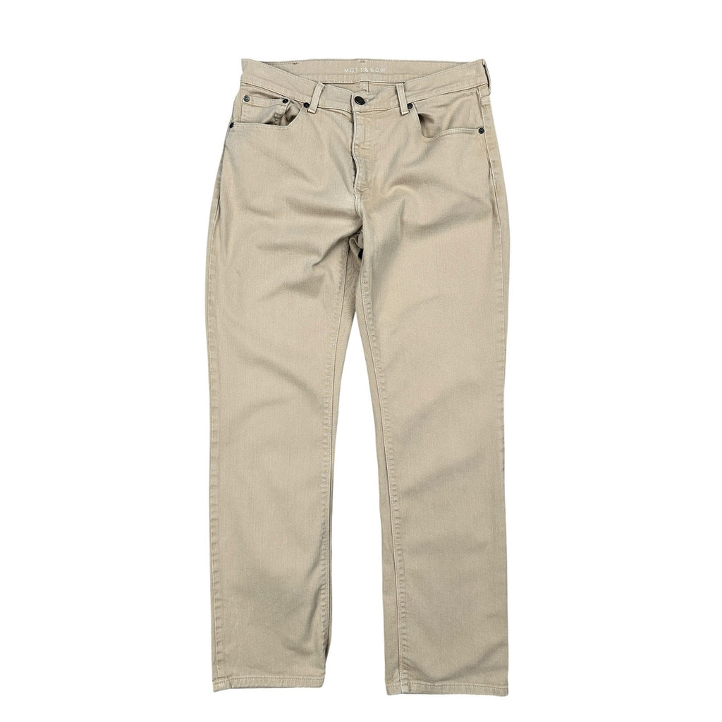 Mott & Bow Straight Mercer Jeans in Light Khaki — Size 34x32 // Preowned