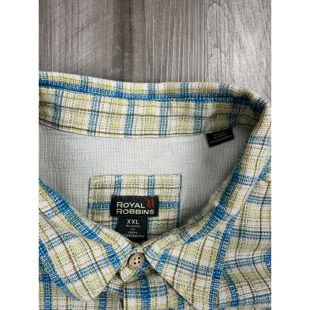Royal Robbins Relaxed Fit Cool Mesh Eco Plaid Short Sleeve Shirt — Size 2XL // Preowned