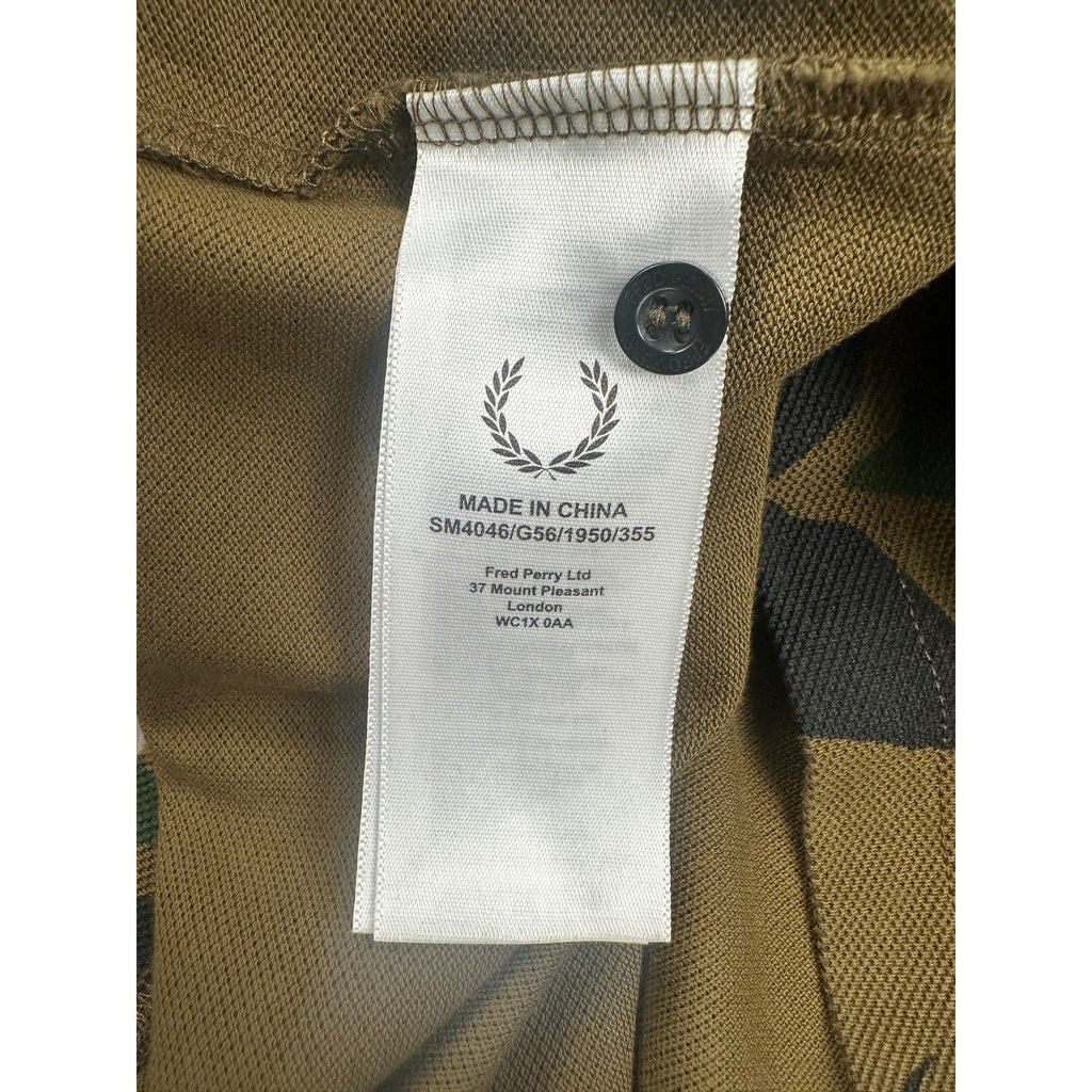 Fred Perry x Arktis Limited Edition Arktis Pique Polo Shirt in Woodland Camo — Size Large
