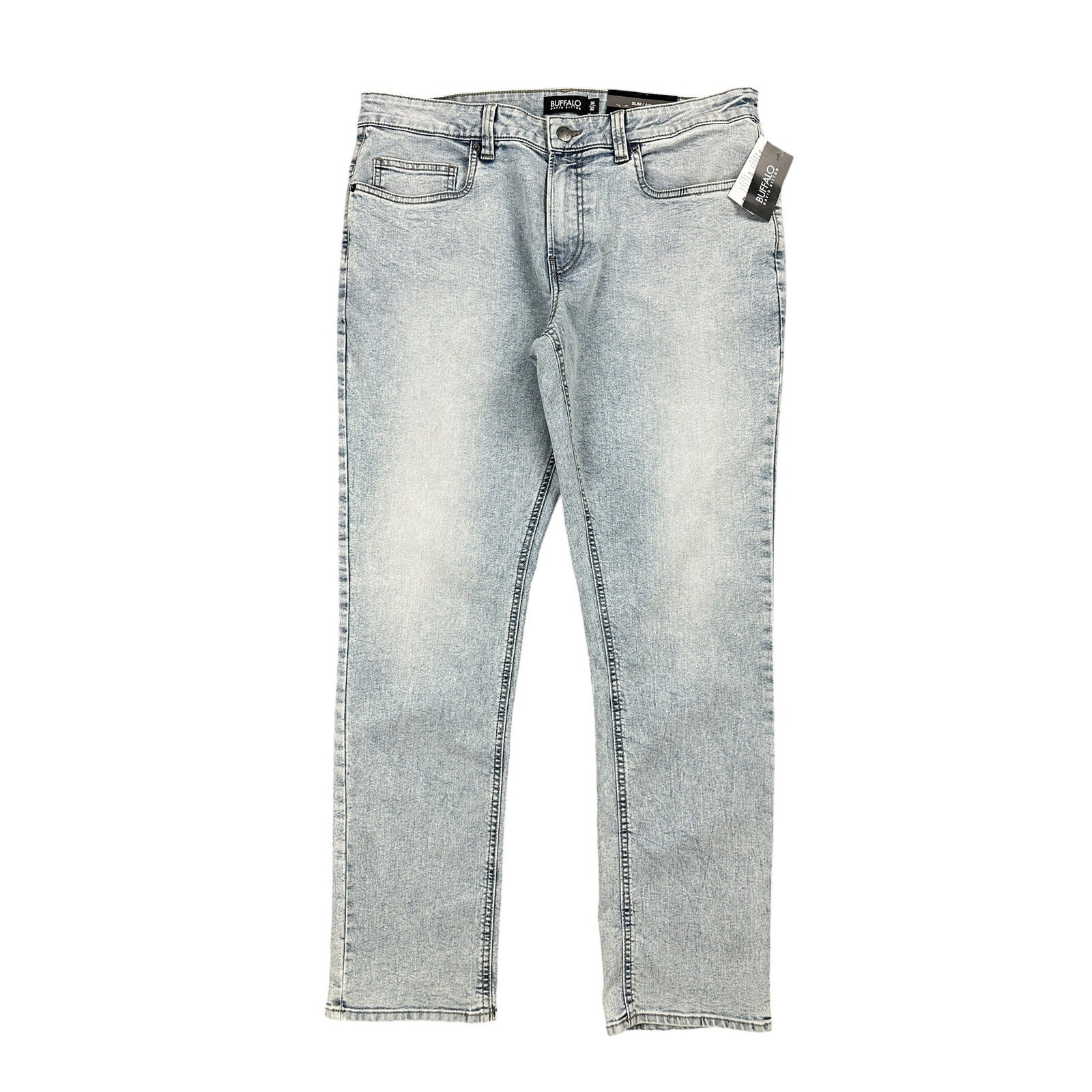 Buffalo David Bitton Ash Slim Fit Stretch Jean in Bleached and Blasted — Size 36x32