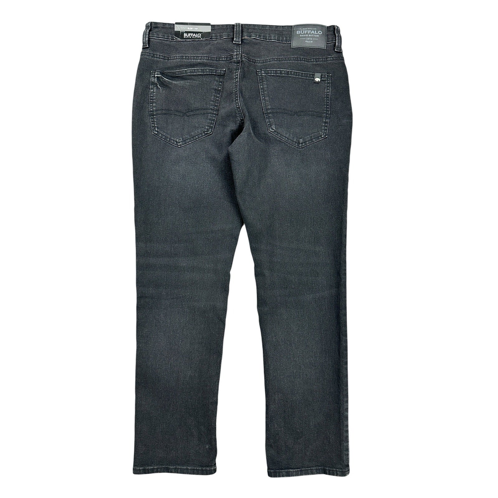 Buffalo David Bitton Ash Slim Stretch Jean in Black Sanded — Size 34x30