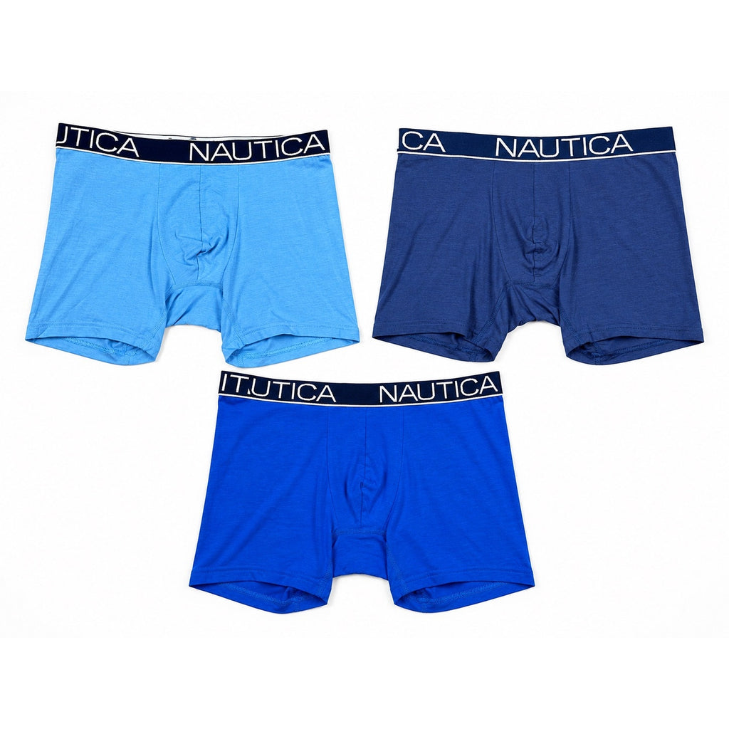 Nautica Lux 5-Inch Inseam Soft Stretch Modal Boxer Briefs 3-Pack — Size Small