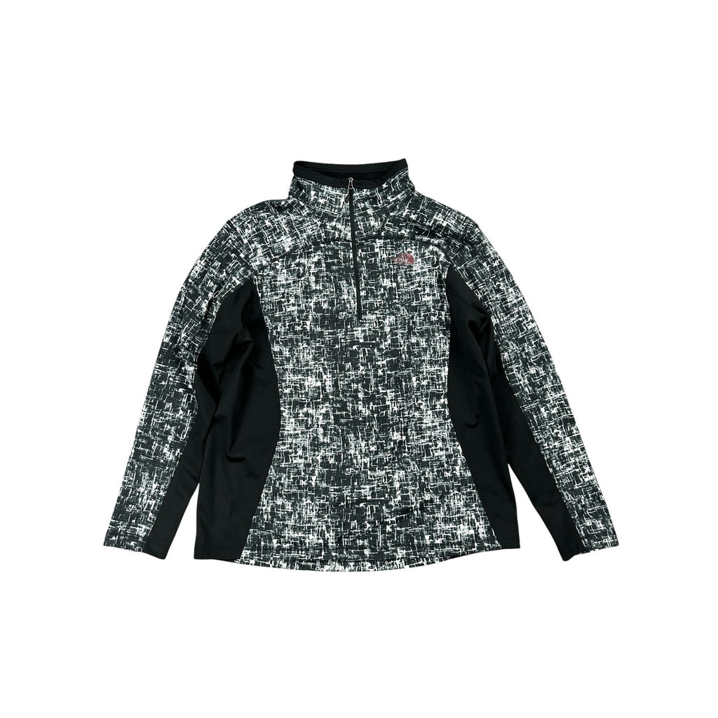 The North Face Activewear Quarter Zip Pullover in Black Gray and White — Size XL // Preowned