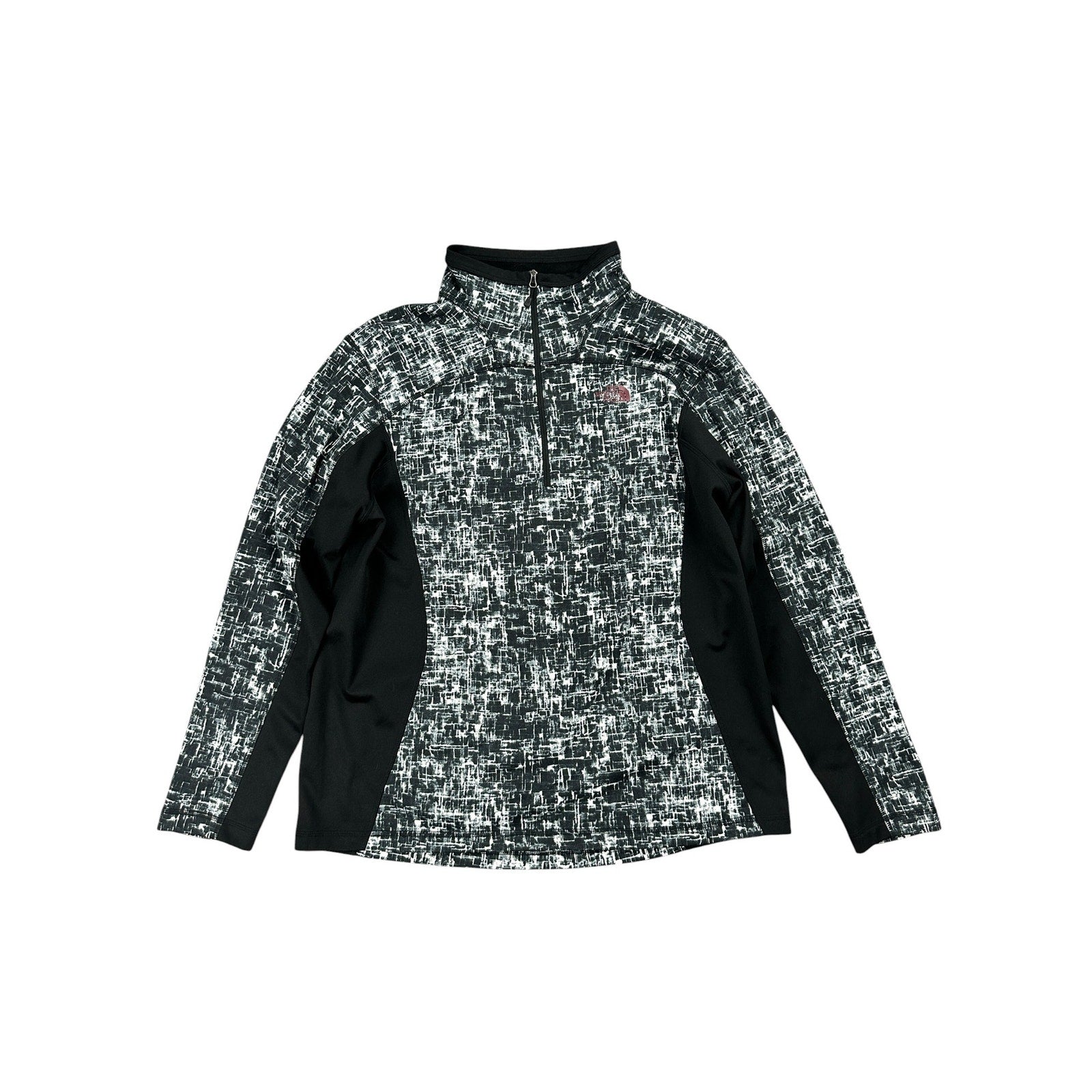 The North Face Activewear Quarter Zip Pullover in Black Gray and White — Size XL // Preowned