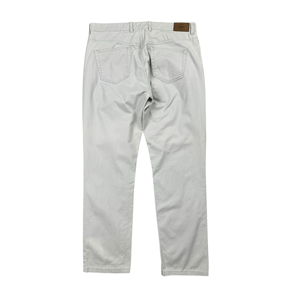 Peter Millar Soft Touch Twill 5 Pocket Pants in Light Gray — Size 36 // Preowned