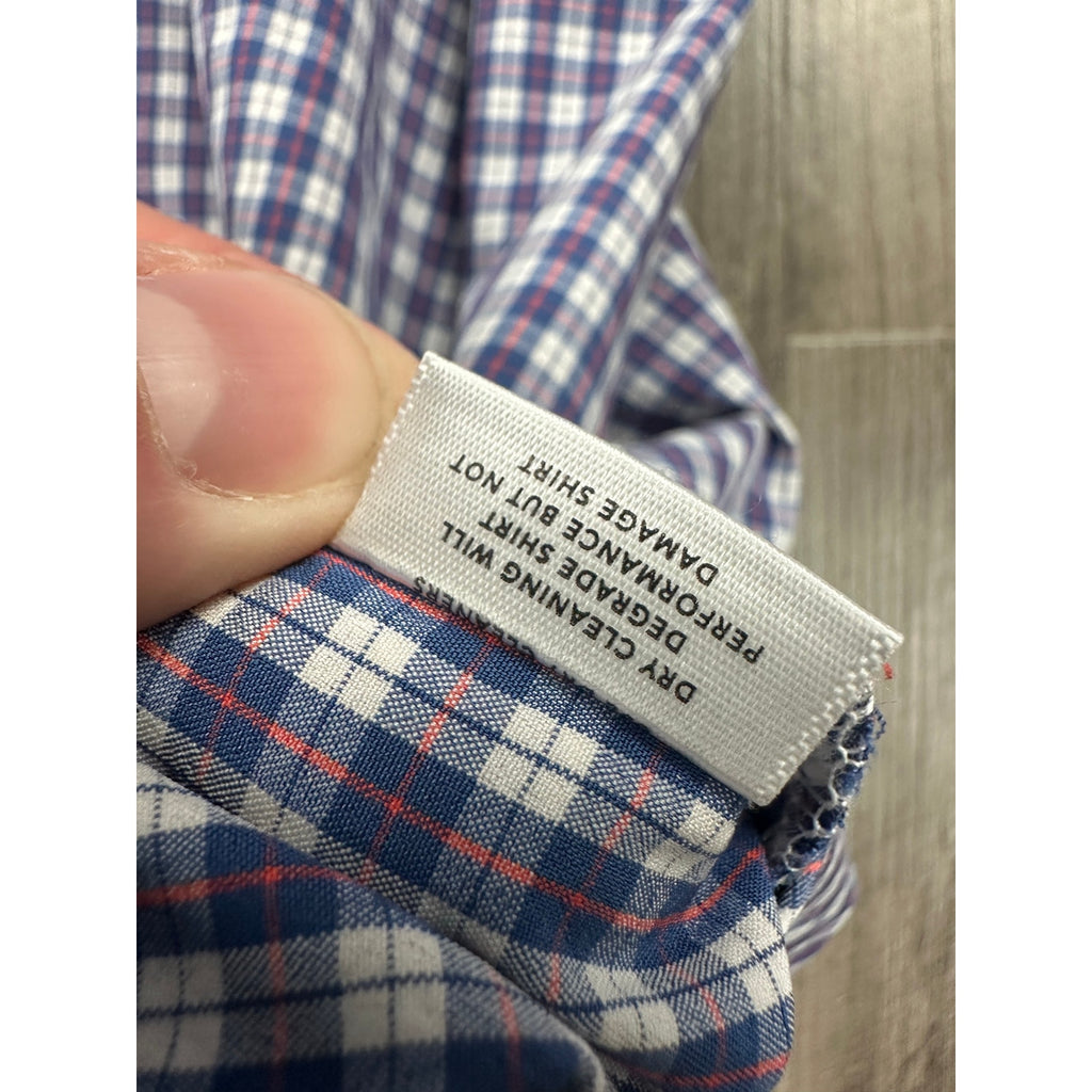 Mizzen+Main Leeward Collection Performance Plaid Trim Fit Long Sleeve Shirt — Size XL // Preowned